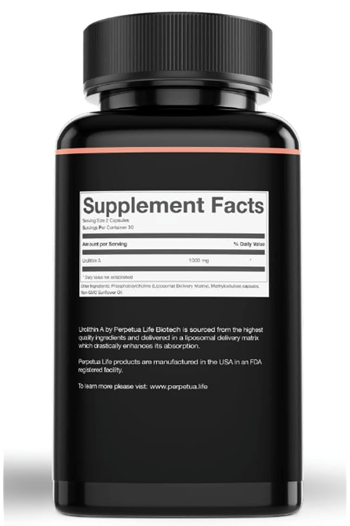 PERPETUA.LIFE  Urolithin-A Liposomal, 1000mg, 60 Vegan Capsules.