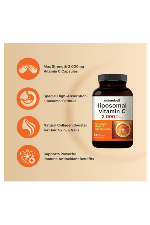 NatureBell Liposomal Vitamin C 2,000mg Per Serving, 240 Capsules.49.