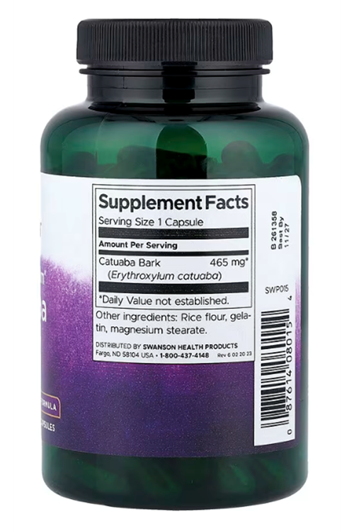 Swanson   Catuaba Bark 465 mg, 120 Capsul.
