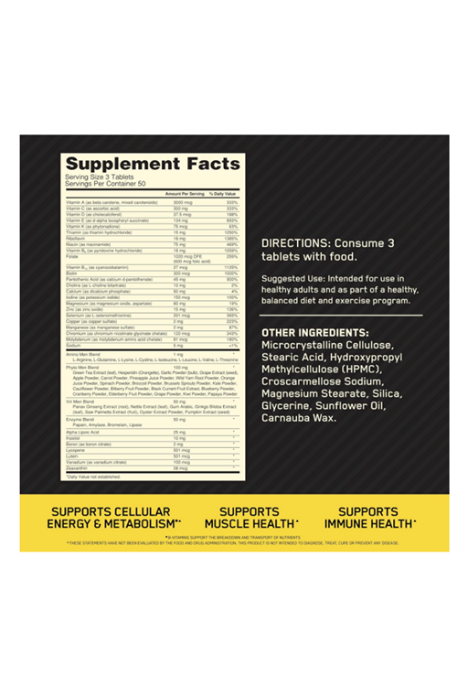 Opti-Men 150 Tablet Multıvıtamın 50 SERVİS Amerikan Version 75+INGREDIENTS.Usa Menşei.4074