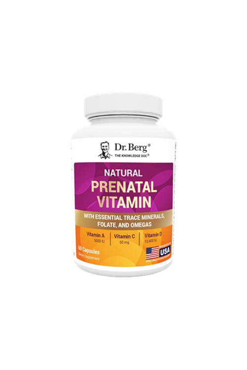 Dr. Berg Natural Prenatal Vita mins for Women (Pregnant & Nursing) - Prenatal Vita mins with Folate, Minerals, Omegas, &11 Powerful Superfoods- 60 Capsules