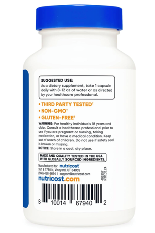 Nutricost Lactobacillus Acidophilus (Özelsporcugıdaların'dan !!) 10 Billion CFU, 120 Vegetarian Capsules.