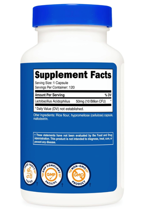 Nutricost Lactobacillus Acidophilus (Özelsporcugıdaların'dan !!) 10 Billion CFU, 120 Vegetarian Capsules.
