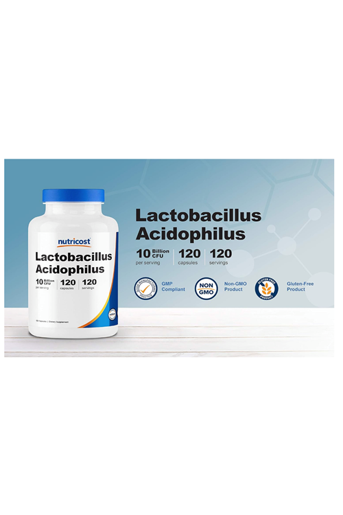 Nutricost Lactobacillus Acidophilus 10 Billion CFU, 120 Vegetarian Capsules