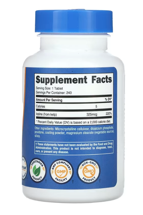 Nutricost  Kelp 325mcg of Iodine, 240 Tablet (ÖSG ÖZEL SPORCU GIDALARI).34.