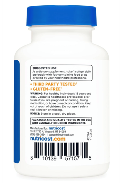 Nutricost Astaxanthin 12mg, 60 Softgels - Non-GMO and Gluten Free