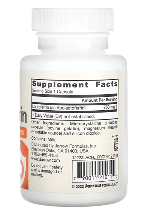 Jarrow Formulas Lactoferrin 250 mg  Freeze Dried   60 Capsules.