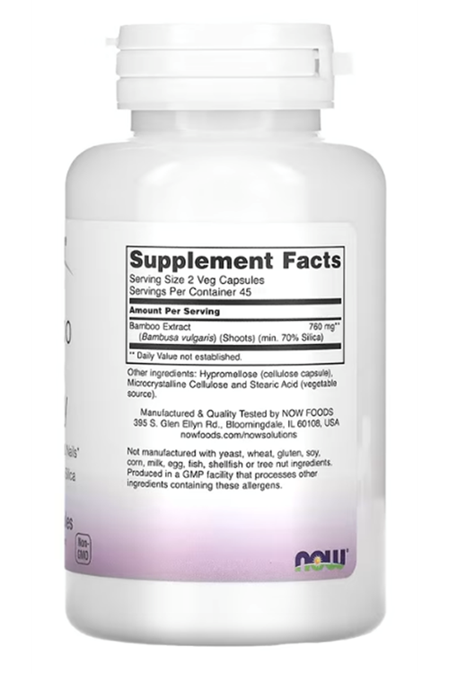 NOW Foods, Solutions, Bamboo Silica Beauty, 90 Veg Capsules (380 mg per Capsule).42.