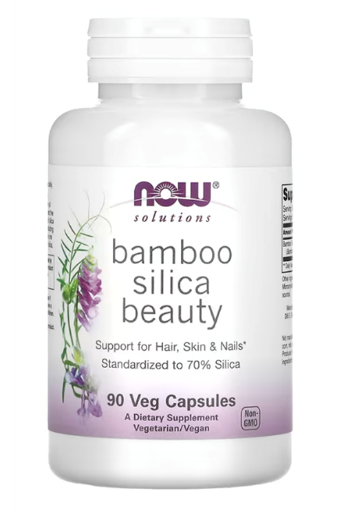 NOW Foods Solutions Bamboo Silica Beauty 90 Veg Capsul.