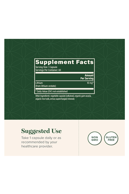 Global Healing Center - Lithium Orotate 10mg  (60 Capsules) Abd Menşei