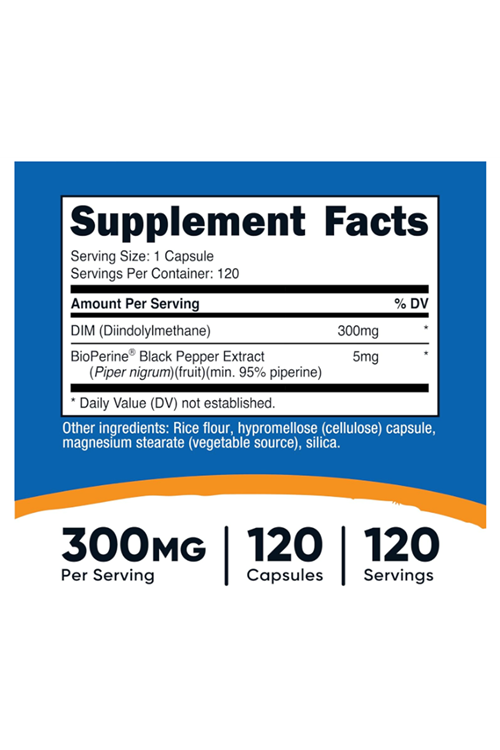 Nutricost DIM Plus BioPerine (Özelsporcugıdaların'dan !!) 300mg, 120 Vegei Capsul.
