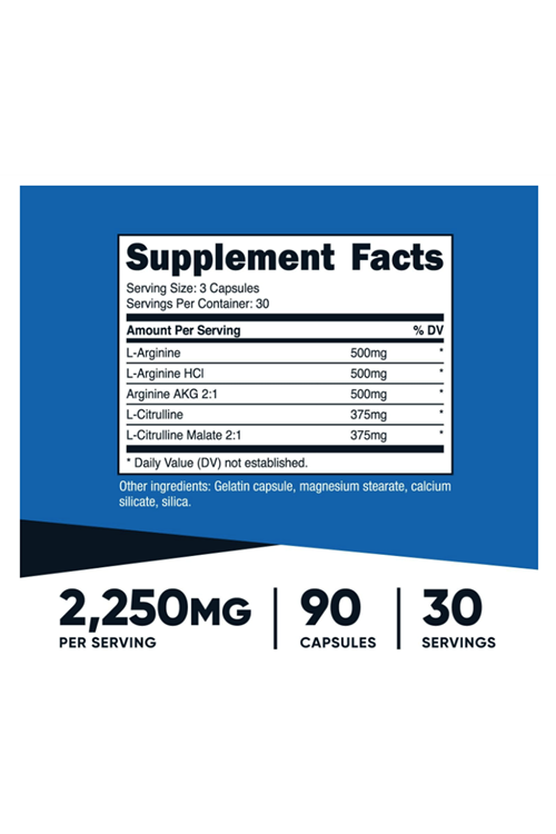 Nutricost Nitrik Oxıde Booster 2250mg, 90 Capsules - 750mg Per Casules.