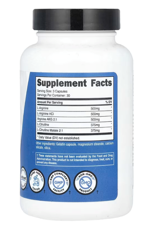 Nutricost Nitrik Oxıde Booster 2250mg, 90 Capsules - 750mg Per Casules.