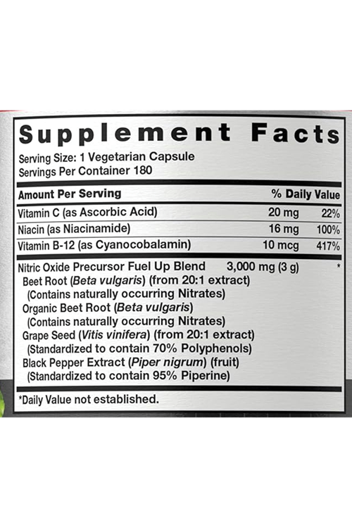 Horbäach Nitrik Oxide Max Beet Root + with Nitrates 180 Vegie Capsules.39.