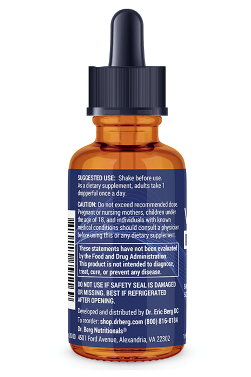 Dr. Berg Maximum Strength Vitamin D3 K2 Likid Drops with MCT Oil – 5,000 IU 30ml.