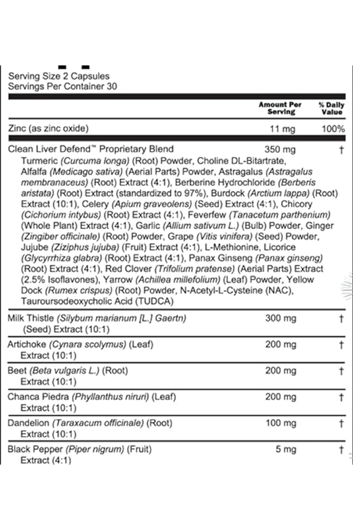Clean Nutraceuticals Milk Thistle NAC Chanca Piedra Beet Root Artichoke Dandelion Root - Liver Cleanse Detox  Repair Plus TUDCA Choline  Ginger 60 Capsul.