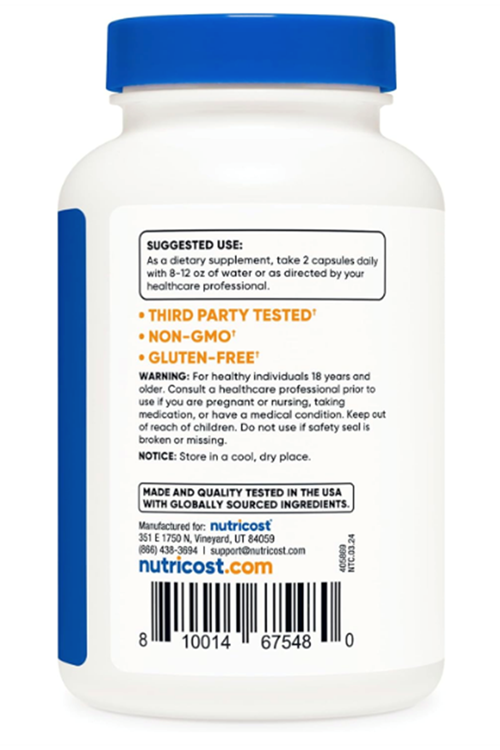 Nutricost Quercetin with Bromelain, 880mg Quercetin + 165mg Bromelain Per Serving, 120 Capsules.