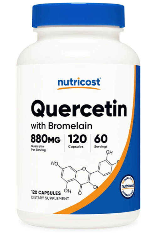 Nutricost Quercetin with Bromelain, 880mg Quercetin + 165mg Bromelain Per Serving, 120 Capsules.