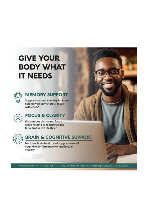 NUTRAHARMONY  Organic Lions Mane - Made in USA 1200 mg Memory & Focus Support  120 Capsules.