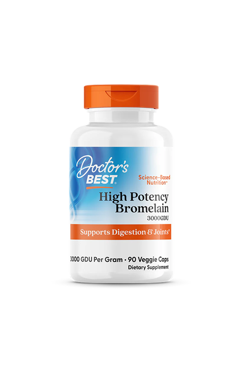 Doctor's Best 3000 GDU Bromelain Proteolytic Digestive Enzymes, Supports Healthy, Joint Health, Nutrient Absorption, 500 mg, 90 Capsul.3852