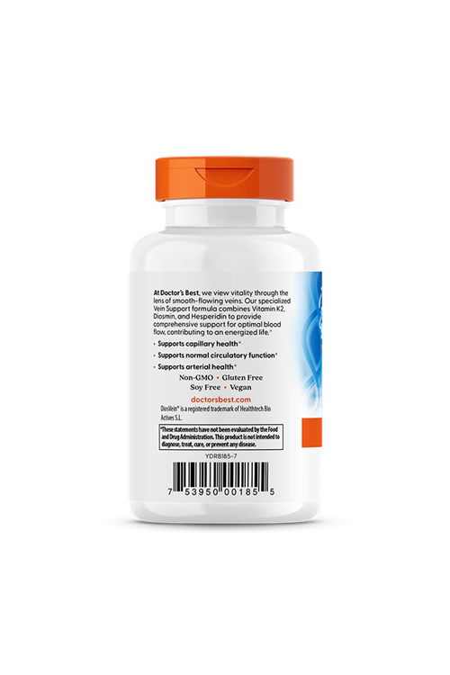 Doctor's Best Vein Support with Diosvein & Menaq7, Vitamin K2, Diosmin ve Hesperidin 60 Veg Capsul.Made ın Usa.3845