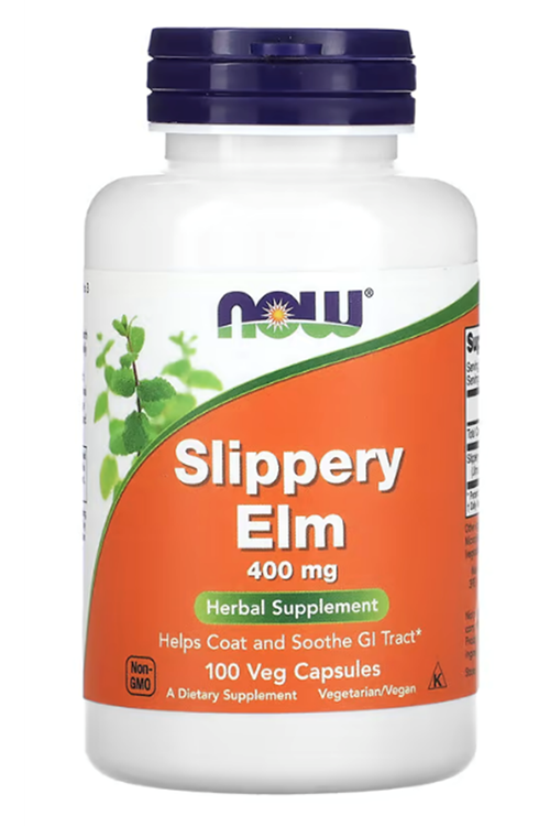 NOW Supplements  Slippery Elm (Ulmus rubra) 400mg  100 Veg Capsules.