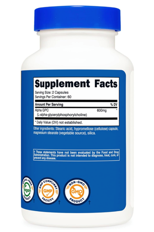Nutricost Alpha GPC 600mg, 60 Capsul - Non-GMO and Gluten Free.Abd Menşei.37.