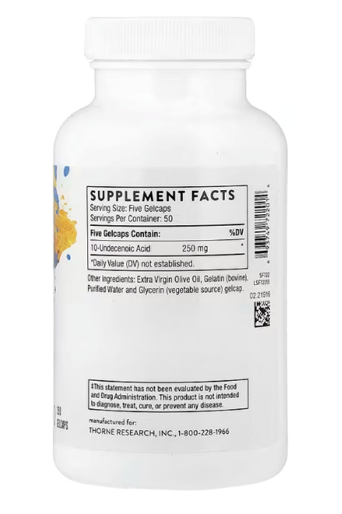 Thorne, Undecylenic Acid, 250 Gelcaps.Abd Menşei.