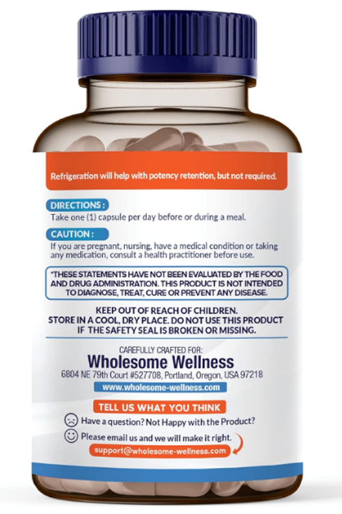 Wholesome Wellness Organic Raw Probiotics 100 Billion CFU, Dr Formulated for Women and Men, Complete Adult Supplement with Prebiotics and Digestive Enzymes; 30 Capsules.Abd Menşei.
