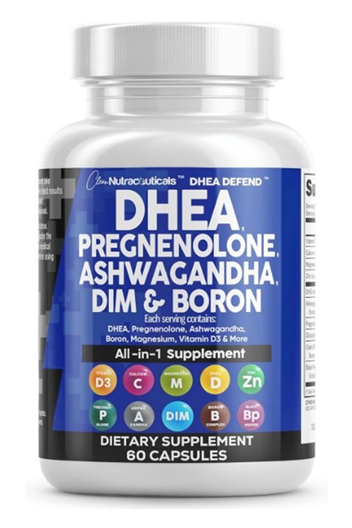 Clean Nutra DH/EA 200mg 60 Capsul  Pregne/nolone 100mg for Men  Women with DIM Ashwa/gandha Boron 6mg Calcium Magnesium Zinc 50mg Vitamin D3 5000 İU.