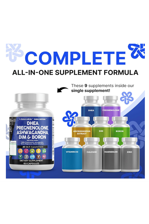 Clean Nutra DH/EA 200mg 60 Capsul  Pregne/nolone 100mg for Men  Women with DIM Ashwa/gandha Boron 6mg Calcium Magnesium Zinc 50mg Vitamin D3 5000 İU.