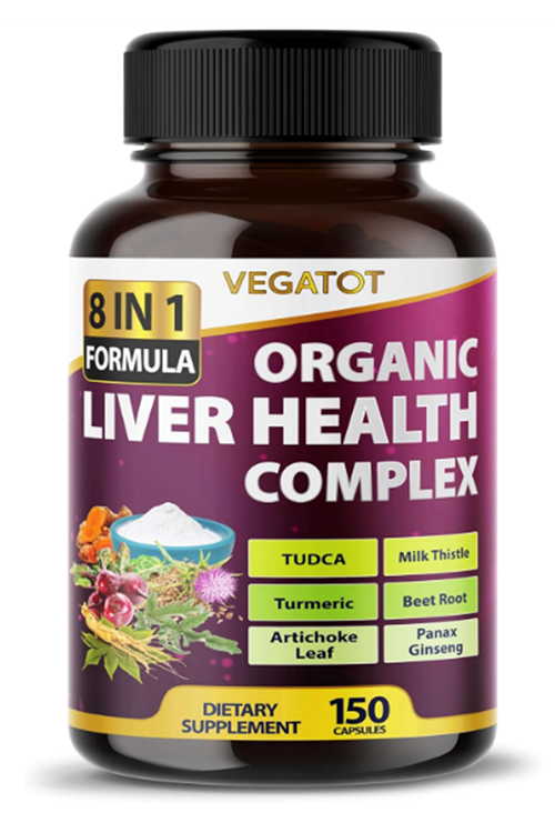 VEGATOT Liver Health Complex Formula 150 Capsul High Potency with TUDCA, Milk Thistle, Beet Root, Artichoke Leaf, Panax Ginseng, Astragalus, Tumeric -Clean  Detox Formula