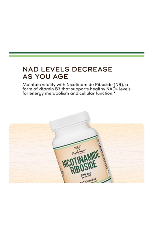 Double Wood NR NAD + (Nicotinamide Riboside) Hydrogen Malate 120 Capsul.