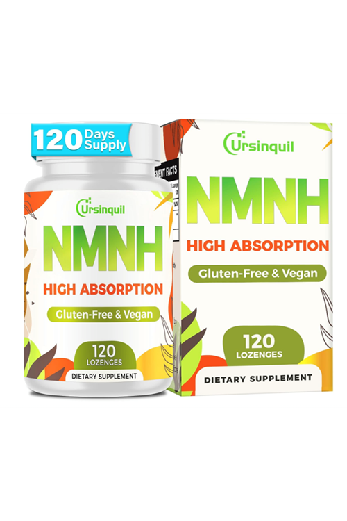 Ursinquil Sublingual NMNH 500mg  NAD Supplement to Boost NAD Levels as We Age, for Anti-Aging, Energy, Immunity, Focus - 120 Lozanges Tablet.Made In Usa.