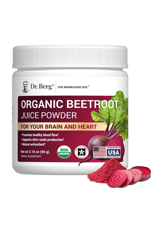 Dr. Berg (Özelsporcugıdaların'dan !!) Raw Organic Beet Powder–90gr 30 Servis USDA Certified Nitric Oxide, Energy, Blood Flow.