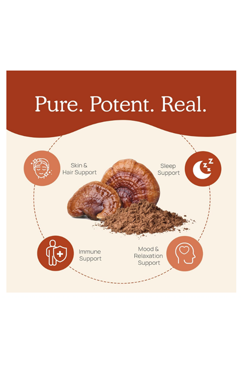 Real Mushrooms Reishi  90 Capsules  Handpicked Organic Mushroom Extracts - Red Reishi for Tranquil Daily Wellness with Verified Beta Glucans Vegan.