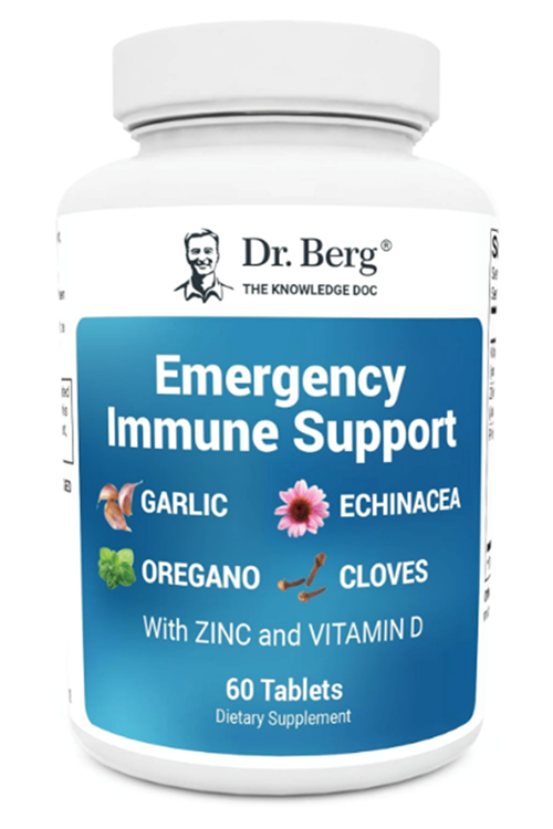 Dr. Berg Emergency Immune Support Echinacea - Potent Blend of Herbal Extracts  2,000 IU Vitamin D  10mg of Zinc - 60 Tablets.