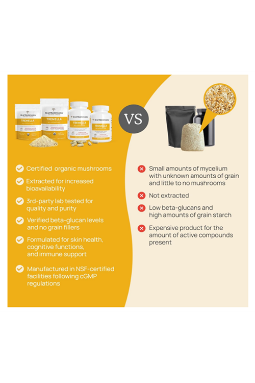 Real Mushrooms, Tremella, Mushroom Extract  120 Capsules.