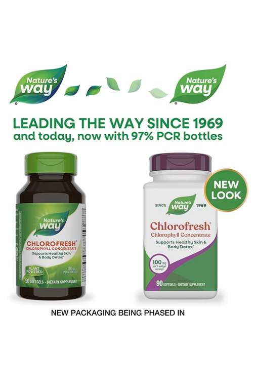 Nature's Way, Chlorofresh, Chlorophyll Concentrate, 100 mg, 90 Softgels (50 mg per Softgel).Made ın Usa.41.