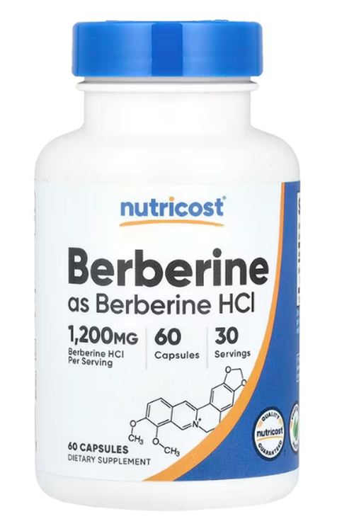 Nutricost Berberine HCl 1200mg , 60 Vegetarian Capsules - Gluten Free.