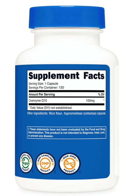 Nutricost CoQ10 100mg,  120 Vegei Capsules High Absorption Coenzyme Q10.