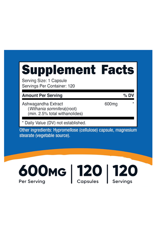 Nutricost  Asvaganda Root Extract  600mg, 120 Capsules.39.