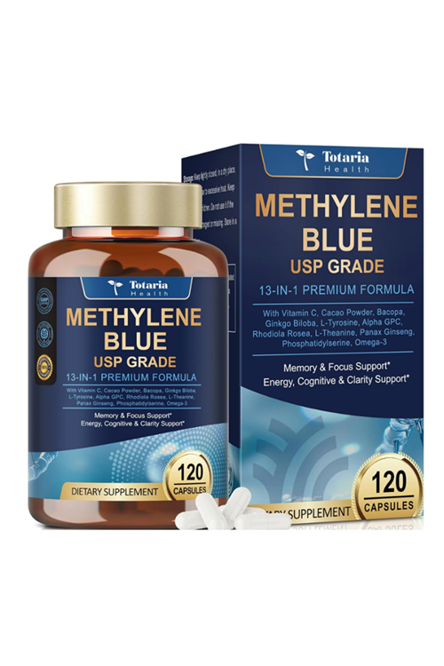 Totaria Healt Methylene 120 Capsul 13 in 1 Upgrade Patented Brain Formula with Vitamin C Ester, Bacopa, Phosphatidylserine, Omega-3 Fatty Acids - Memory, Focus, Clarity, Cognitive.