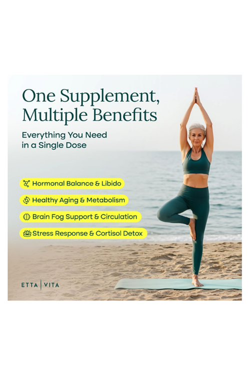 Etta Vita Urolithin-A Complex 90 Capsul Shilajit, Organic Sea Moss Tong kat Ali, Natural Energy, and Focus for Men  Women (Made in USA .