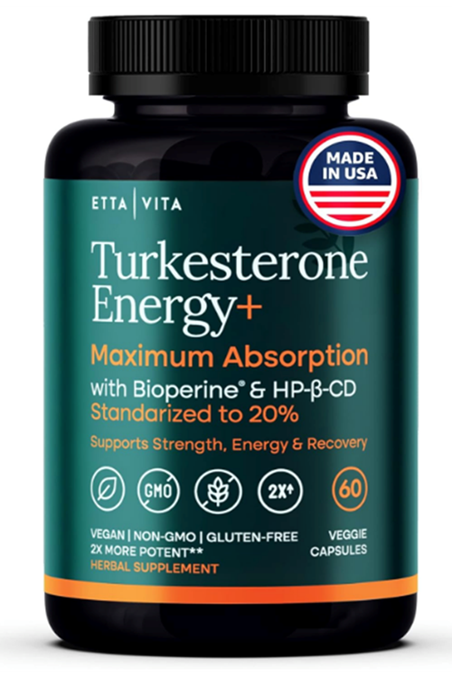 Etta Vita Turkesterone Energy Bioperine ile Yüksek Emilim 60 Capsul.Made ın Usa.