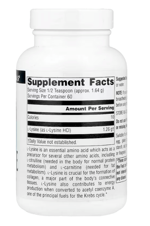 Source Naturals, L-Lysine Powder  (100 gr) Made ın Usa.