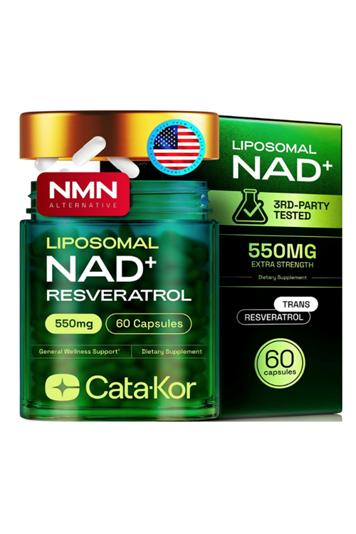 Cata-Kor Liposomal NAD+ with Resveratrol  NMN Alternative  Third-Party Tested 60 Capsul.