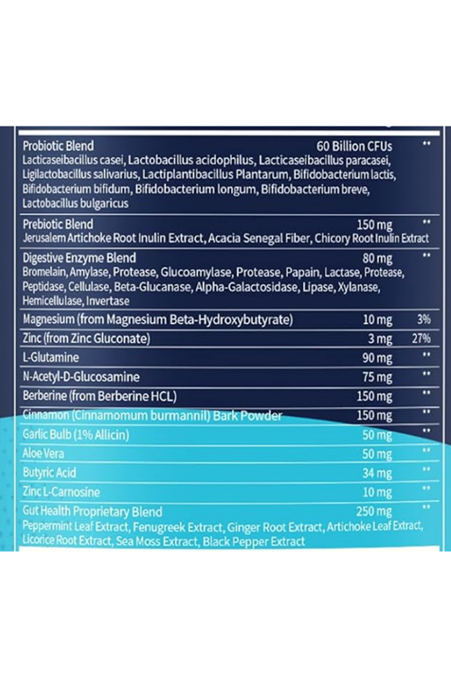 Totaria Healt  Gut Health  120 Capsul Probiotics, Prebiotics, Postbiotics  Digestive Enzymes for Women  Men, 60 Billion CFU Probiotics for Gut and Digestion, Strong Immunity, Skin.