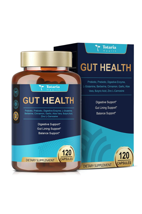 Totaria Healt  Gut Health  120 Capsul Probiotics, Prebiotics, Postbiotics  Digestive Enzymes for Women  Men, 60 Billion CFU Probiotics for Gut and Digestion, Strong Immunity, Skin.