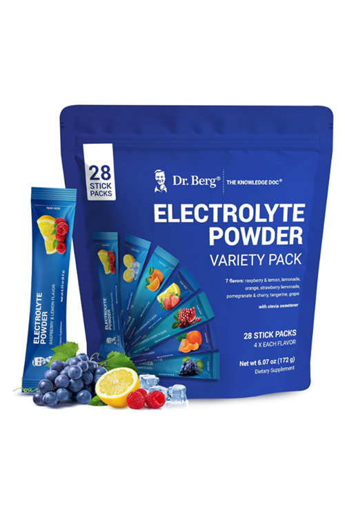 Dr. Berg  Electrolyte Powder Packets  Drink Mix - 28 Total Hydration Pouches Sugar Free - Keto No Sugar.